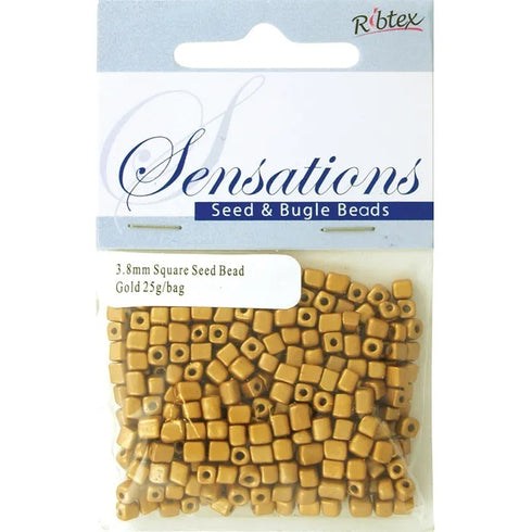 3.8mm Square Glass Seed Beads